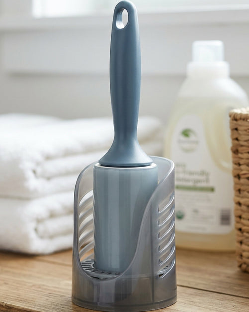 Terray Washable Gel Lint Roller with Ventilated Stand Smoky Blue - Lifestyle view